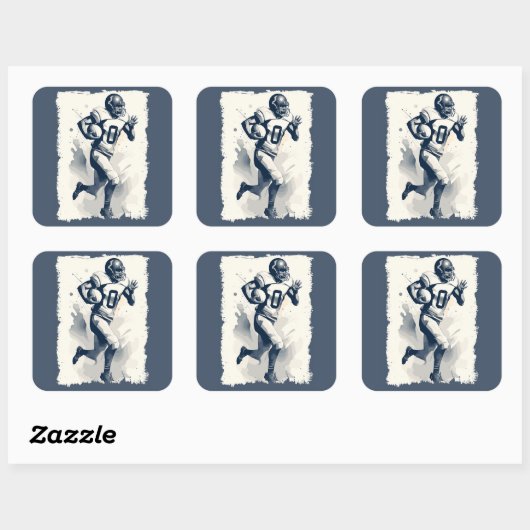 ✪サッカー選手のポートレート✪抽象芸術ベクターアート スクエアシール (シート)