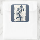 ✪サッカー選手のポートレート✪抽象芸術ベクターアート スクエアシール (バッグ)