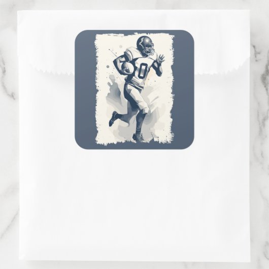 ✪サッカー選手のポートレート✪抽象芸術ベクターアート スクエアシール (バッグ)