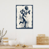 ✪サッカー選手のポートレート✪抽象芸術ベクターアート ポスター (キッチン)