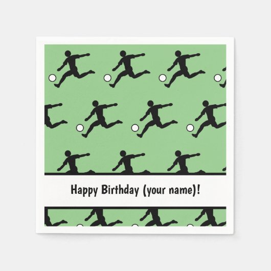 サッカー選手のモチーフ – おもしろい少年/男子 スタンダードカクテルナプキン (正面)