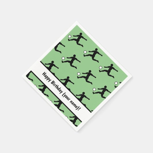 サッカー選手のモチーフ – おもしろい少年/男子 スタンダードカクテルナプキン (角)