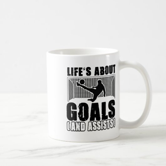 サッカー選手の人生はゴールとIstsがおもしろいガ コーヒーマグカップ (右)