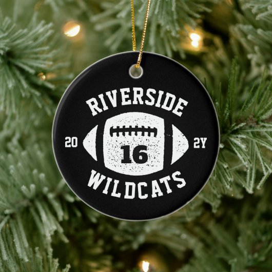 サッカー選手の写真は白黒クリスマス セラミックオーナメント (ツリー)