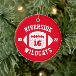 サッカー選手の写真パーソナライズされたクリスマス セラミックオーナメント