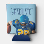 サッカー選手の写真卒業パーティー 缶クーラー (裏面)