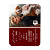 サッカー選手の写真卒業発表マグネット マグネット (縦)