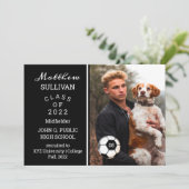 サッカー選手の写真卒業発表 招待状 (スタンド正面)