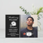 サッカー選手の写真卒業発表 招待状 (スタンド正面)