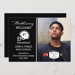 サッカー選手の写真卒業発表 招待状