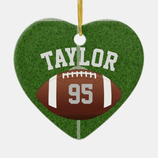 サッカー選手の名前と番号をカスタマイズする セラミックオーナメント (正面)