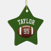 サッカー選手の名前と番号をモノグラム セラミックオーナメント (右)