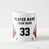サッカー選手の名前番号チーム2の写真 ジャンボコーヒーマグカップ (正面)