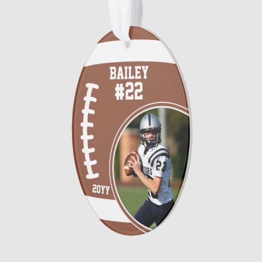 サッカー選手の名前番号写真記念 オーナメント (正面)