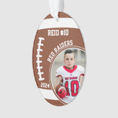 サッカー選手の名前番号写真記念#10 オーナメント (正面)