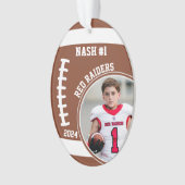 サッカー選手の名前番号写真記念#1 オーナメント (正面)