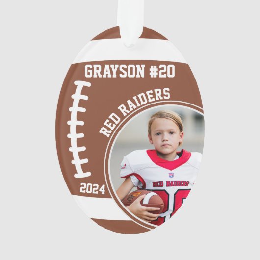 サッカー選手の名前番号写真記念#20 オーナメント (裏面)