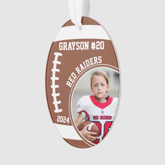 サッカー選手の名前番号写真記念#20 オーナメント (正面)