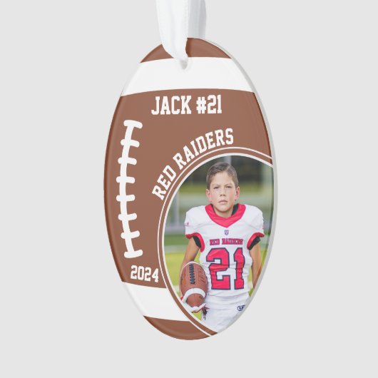 サッカー選手の名前番号写真記念#21 オーナメント (正面)