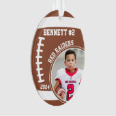 サッカー選手の名前番号写真記念#2 オーナメント (正面)