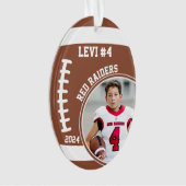 サッカー選手の名前番号写真記念#4 オーナメント (正面)
