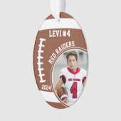 サッカー選手の名前番号写真記念#4 オーナメント (正面)