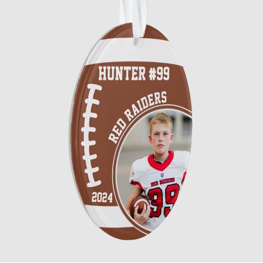 サッカー選手の名前番号写真記念#99 オーナメント (正面)
