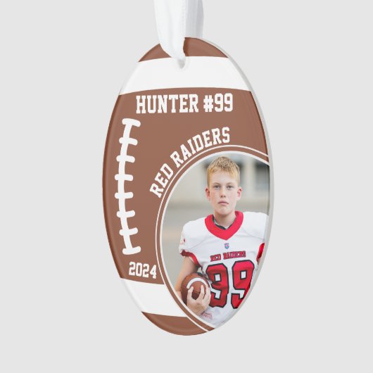 サッカー選手の名前番号写真記念#99 オーナメント (正面)