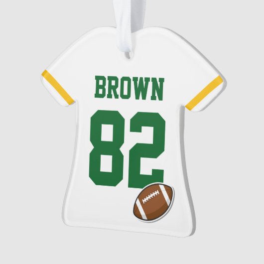 サッカー選手の名前NUMBERスポーツチームカラー オーナメント (正面)