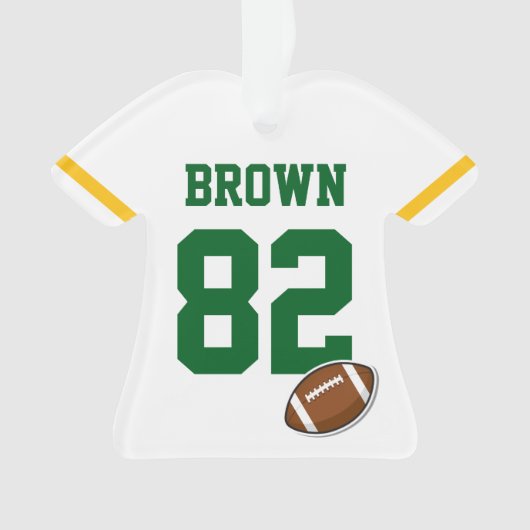 サッカー選手の名前NUMBERスポーツチームカラー オーナメント (正面)