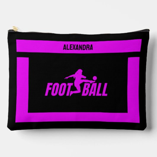 サッカー選手の女の子，誕生日ギフト，サッカーチーム アクセサリーポーチ (正面)