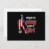 サッカー選手の女子サッカーチームがプ誇りを持ったラに ポストカード (正面/裏面)