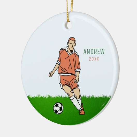 サッカー選手の子供の名前の年を更新 セラミックオーナメント (左)