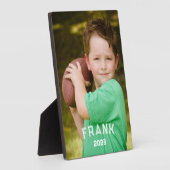 サッカー選手の家族写真 フォトプラーク (側面)