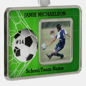 サッカー選手の形見 シルバープレートフレームオーナメント (右)