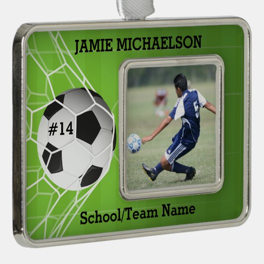 サッカー選手の形見 シルバープレートフレームオーナメント (右)