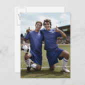 サッカー選手の応援 ポストカード (正面/裏面)