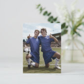 サッカー選手の応援 ポストカード (スタンド正面)