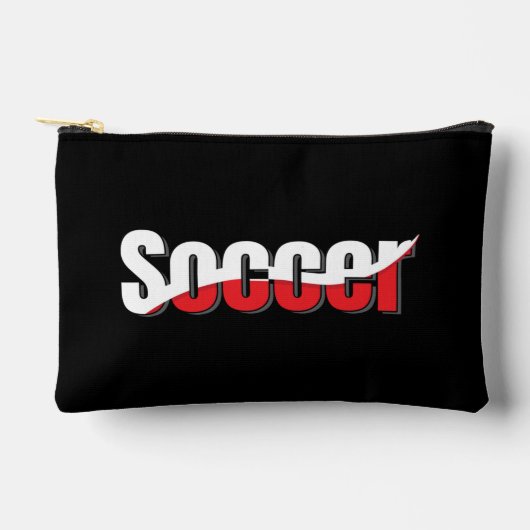 サッカー選手の抽象的なスウィッシュ - ワードアート アクセサリーポーチ (正面)
