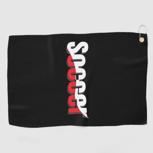 サッカー選手の抽象芸術スウィッシュ – Word Art ゴルフタオル (横)