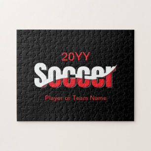 サッカー選手の抽象芸術スウィッシュ – Word Art ジグソーパズル