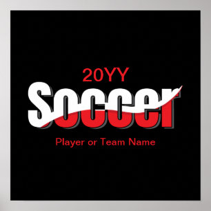 サッカー選手の抽象芸術スウィッシュ – Word Art ポスター