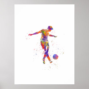 サッカー選手の水色 ポスター