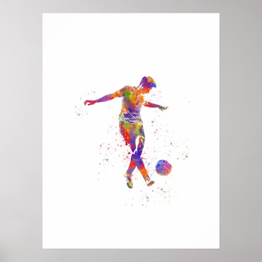 サッカー選手の水色 ポスター (正面)