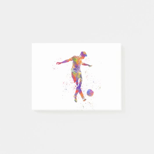 サッカー選手の水色 ポストイット (正面)
