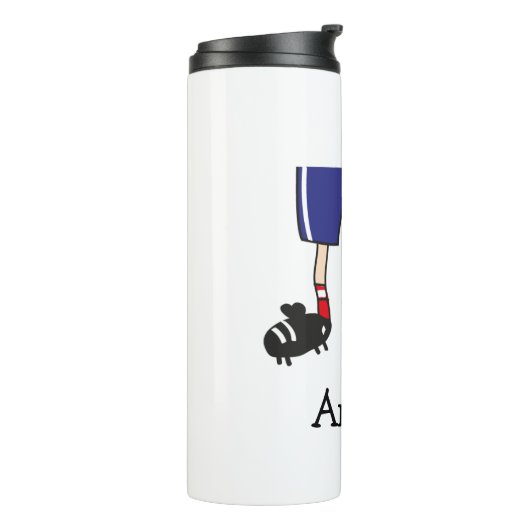 サッカー選手の漫画パーソナライズされた タンブラー (回転左)