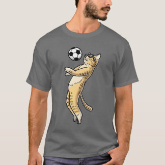 サッカー選手の猫好きペット子猫男性女子ボーイ Tシャツ