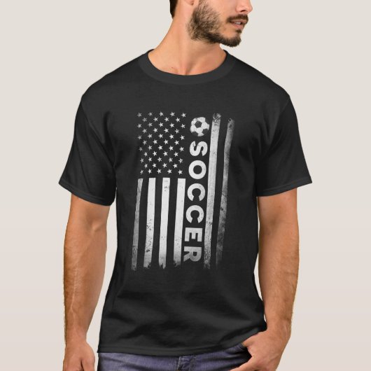 サッカー選手の米国アメリカ国旗 Tシャツ (正面)