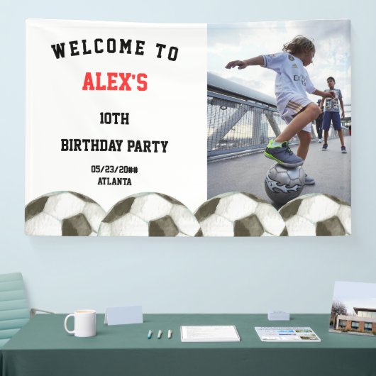 サッカー選手の誕生日パーティー 横断幕 (トレードショー)