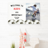 サッカー選手の誕生日パーティー 横断幕 (インサイチュ)